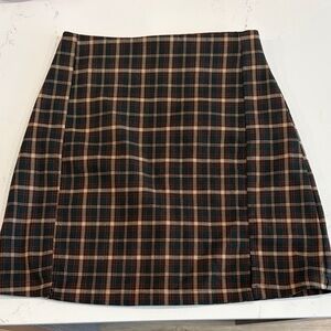 Brandy Melville Plaid Mini Skirt in Black, Brown, Cream